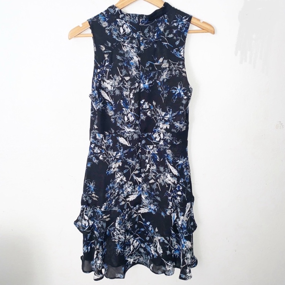 Parker Navy and White Sleeveless Floral Mini Dress - Picture 5 of 9
